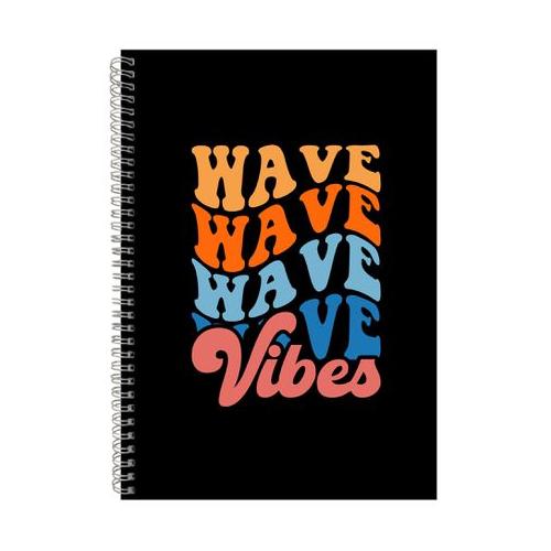 Waves A4 Notebook Spiral and Lined with Surfing Graphic Notepad Present 095