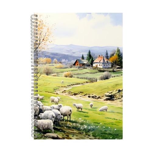 Sheep A4 Notebook Spiral and Lined Easter Graphic Design Notepad Present091