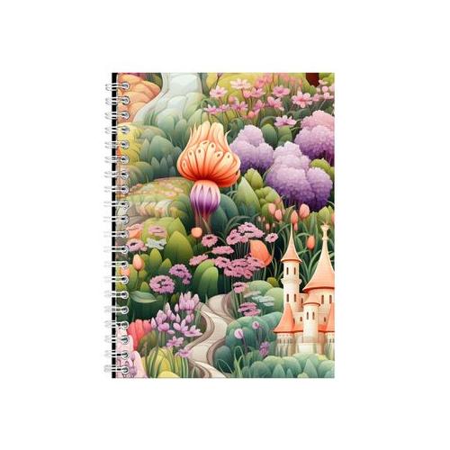 Castle A5 Notebook Pad for Work Trendy Magical Garden Graphic Present 073
