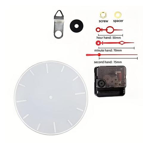 Silicone Mould - Large Engraved Clock (Red hands) for resin/epoxy