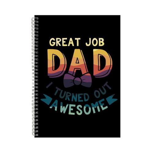 Great Job A4 Notebook Pad for Men Father's Day Graphic Words Present 051