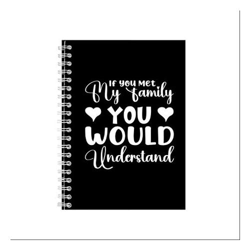 My Family A5 Notebook Pad for School Work Trendy Graphic Design Present 050
