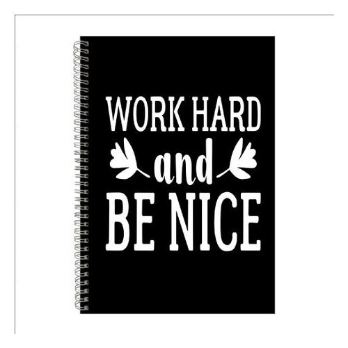 Work Hard A4 Notebook Pad Trendy Motivational Graphic Birthday Present 043