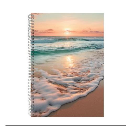 Sunset A4 Notebook Pad Lines for Ocean Lovers Trendy Graphic Present 038
