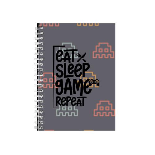 Game Repeat A5 Notebook Pad with Lines Trendy Graphic Design Present 026