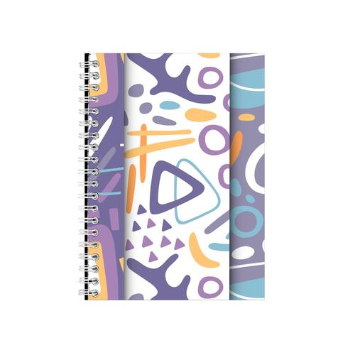 Purple Pattern A5 Notebook Pad with Lines Trendy Graphic Design Present 023