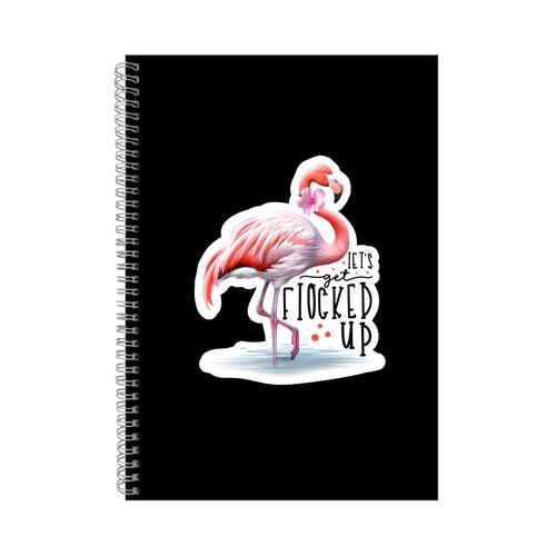 Floked up A4 Notebook Pad Trendy Flamingo Lover Graphic Birthday Present035