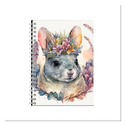 Chinchilla Flower Head Notebook A5 B-Day Gift