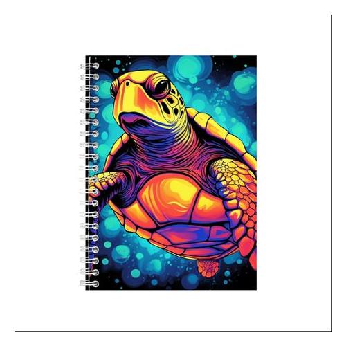 Neon Turtle 98 Gift Idea A5 Notepad B-Day Present