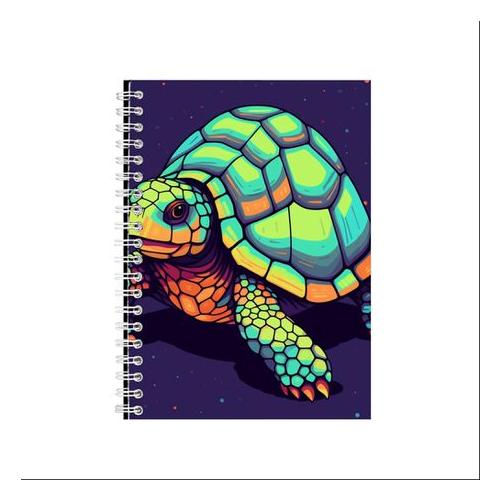 Dark Background Turtle 92 Gift Idea A5 Notepad Present