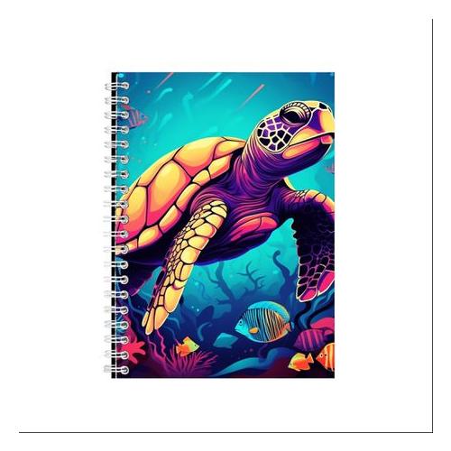 Neon Colorful Turtle 34 Notepad A5 Present