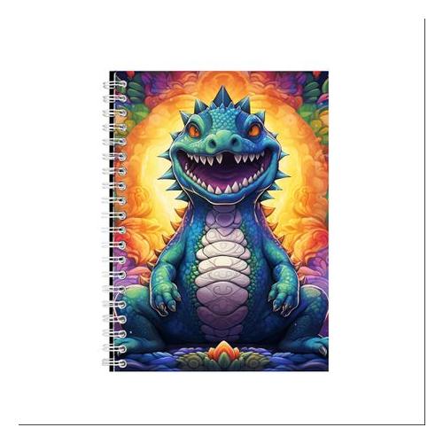 Psychedelic Dinosaur 3 A5 Spiral Notepad B-Day Gift