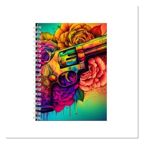 Guns And Roses Bright Colored Background Notebook A5 Gift Idea
