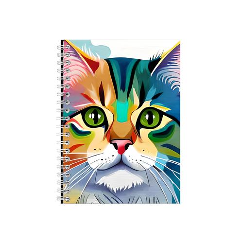 Cat in Colour 1 A5 Notebook Pad Motivational Graphic Birthday Present 016