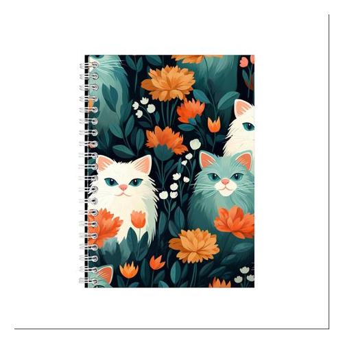 CAT IN SEAMLESS PATTERN 2 A5 Notebook Gift Idea Notepad 226