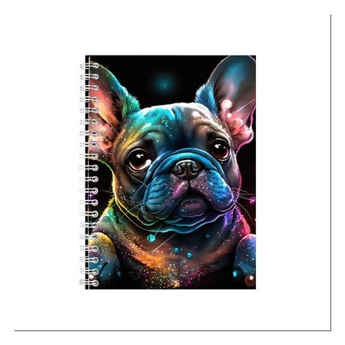Black Fantasy French Bulldog A5 Notebook Gift Idea Spiral Notepad 209