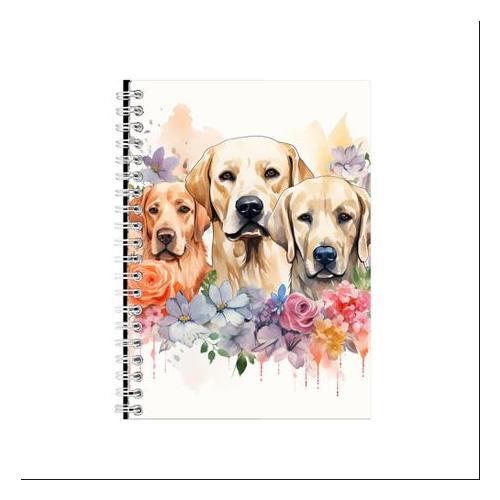Flower Dogs 97 A5 Notebook Gift Idea Spiral Notepad 201