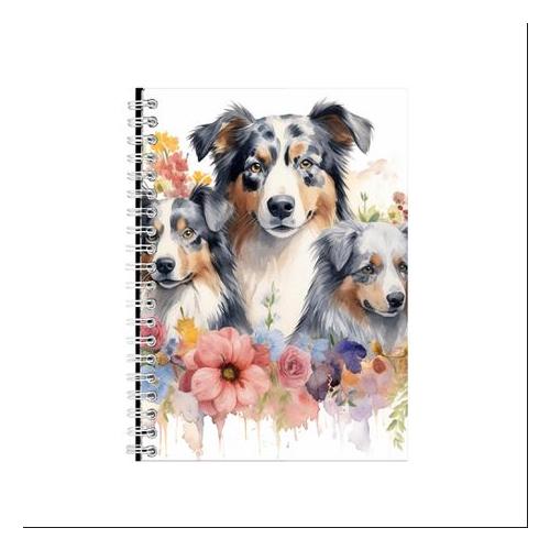 Flower Dogs 63 A5 Notebook Gift Idea Spiral Notepad 201