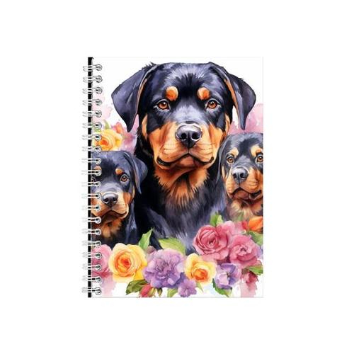 Flower Dogs 8 A5 Notebook Gift Idea Spiral Notepad 200