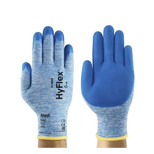 Ansell Hyflex Blue Nitrile Palm Coat Glove Pack of 6