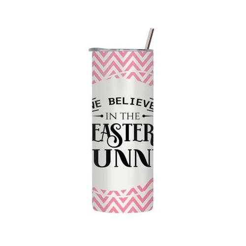 Believe 20 Oz Tumbler with Lid and Straw Easter Graphic Design Present 090
