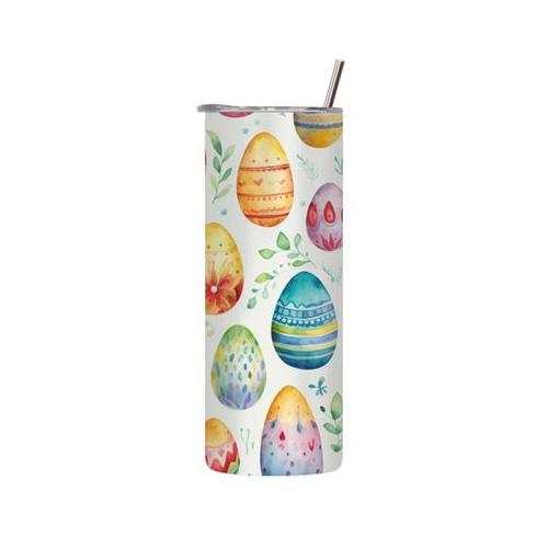 Flower Paint 20 Oz Tumbler with Lid Straw Trendy Easter Graphic Present 089