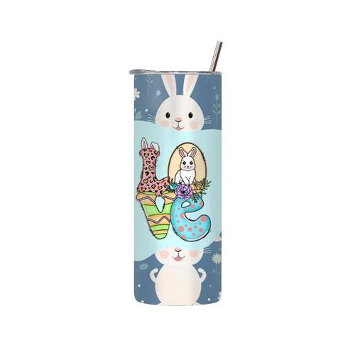 Love 20 Oz Tumbler with Lid Straw Trendy Easter Graphic Design Present 086