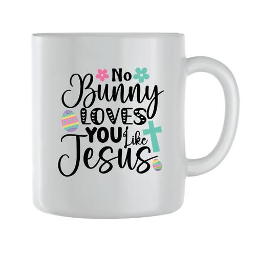 No Bunny Coffee Mugs for Men Women with Christian Easter Graphic Words 080