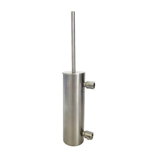 Stainless Steel Wall-Mounted Toilet Brush Holder - Tall Round