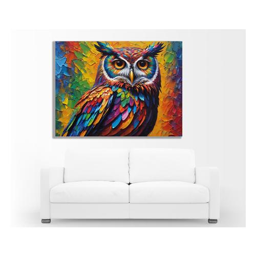 0179 Colorful Starring Owl Canvas Wall Art