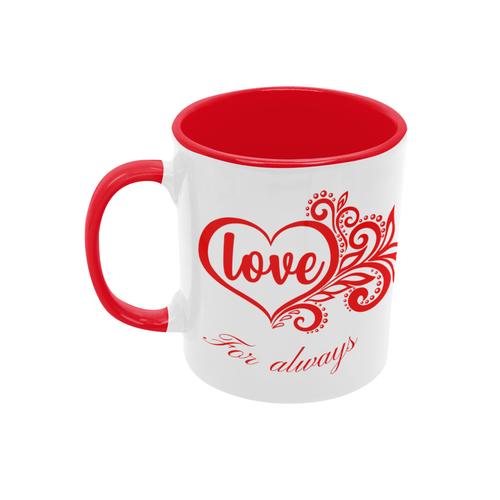Queen Love Romantic Mug, White, Red Ceramic 0.32 L 1 Pack Mug