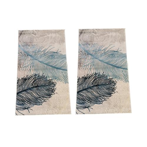 Decorpeople-Feather Blue, Grey and Cream Rug 60 x 100 x 2