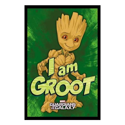 Guardians Of The Galaxy (I Am Groot - Green) Poster with Black Frame