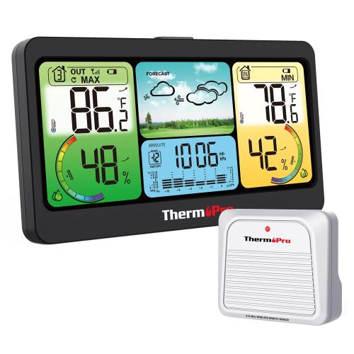 ThermoPro Indoor/Outdoor Weatherstation- Black