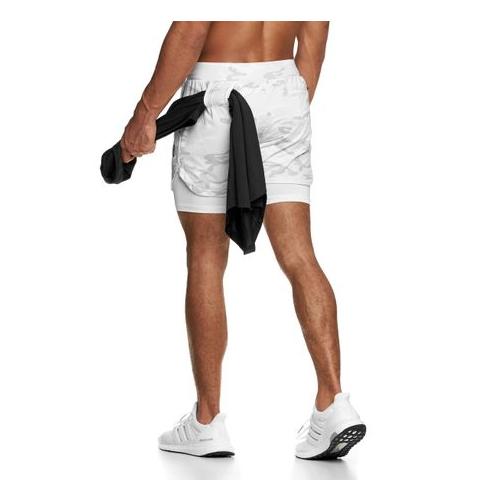 APEY Shorts For Men 2 In 1 Sports Gym Shorts With Phone Pocket & Underlayer