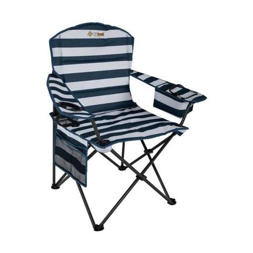 OZtrail Getaway Chair Navy & White Stripe 130kg