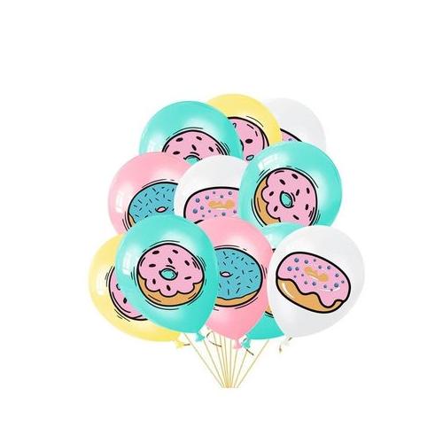 Donut Themed Latex Balloon Set - 16 Balloons