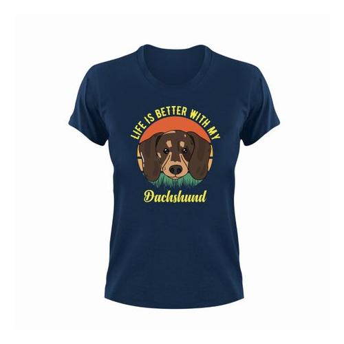 Dachshund Unisex Navy T-Shirt Gift Dogs