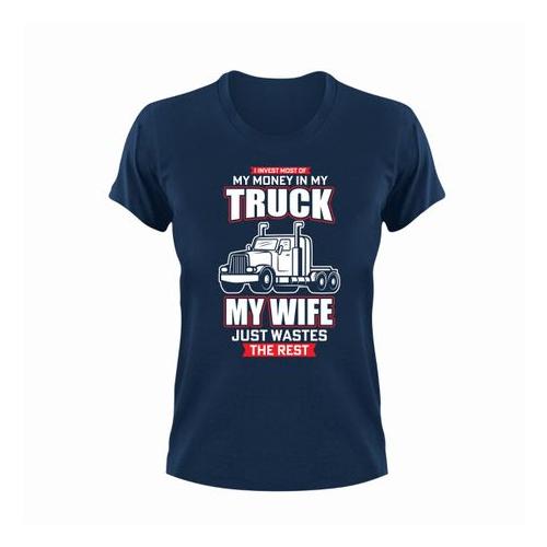 Trucker Unisex Navy T-Shirt Gift Idea 125