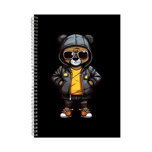 Boss A4 Notebook Spiral Lined Hip Hop Bear Lovers Graphic Notepad Gift 191