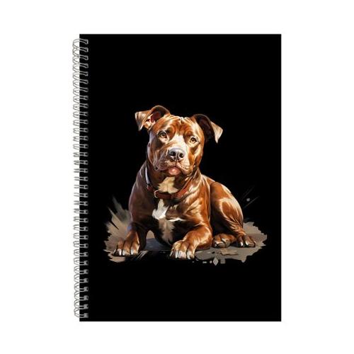 Pit_17 A4 Notebook Spiral and Lined Pitbull Lovers Graphic Notepad Gift 183
