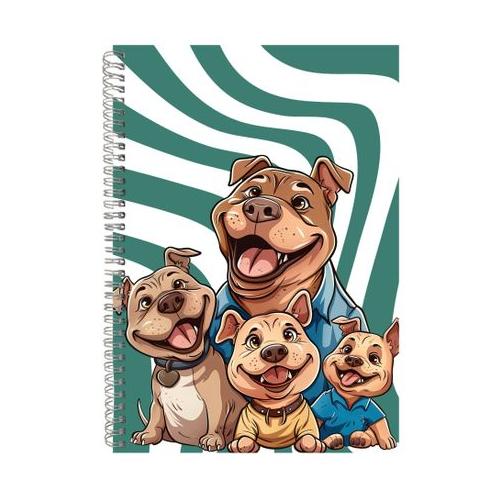 Da Boyz A4 Notebook Spiral and Lined Pitbull Lover Graphic Notepad Gift 180