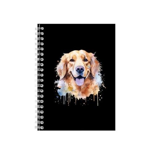 Happy GR1 A5 Notebook Spiral and Lined Golden Retrievers Graphic Notepad108