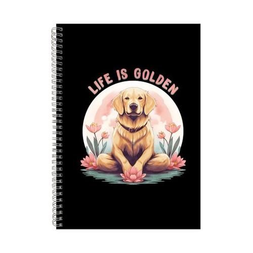 Golden Life A4 Notebook Spiral Lined Golden Retriever Graphic Notepad 109