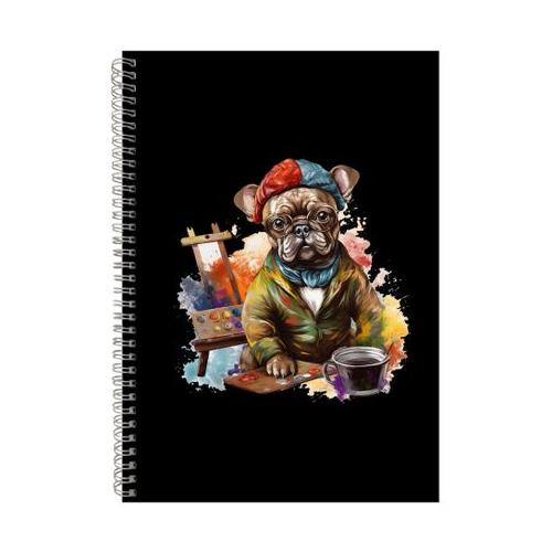 Artist A4 Notebook Spiral Lined Frenchie Lovers Graphic Notepad Present 106