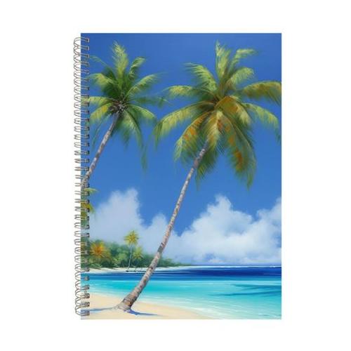 Island6 A4 Notebook Spiral Lined Tropical Island Graphic Notepad Present102