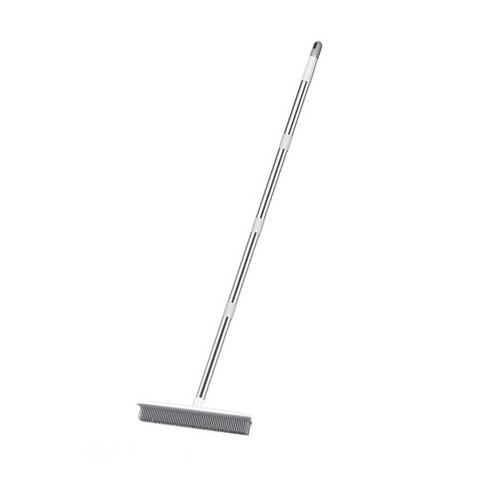 2 in 1 Rubber Broom and Scraper with Squeegee Edge - White