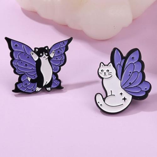 Funny Vivid Expression Cartoon Brooch Witch Black White-A