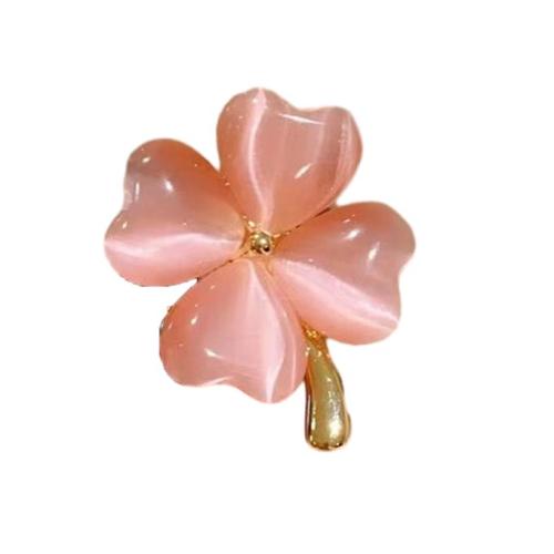 Clover Brooch Formal Clothes Collar Decoration Plant-Pink