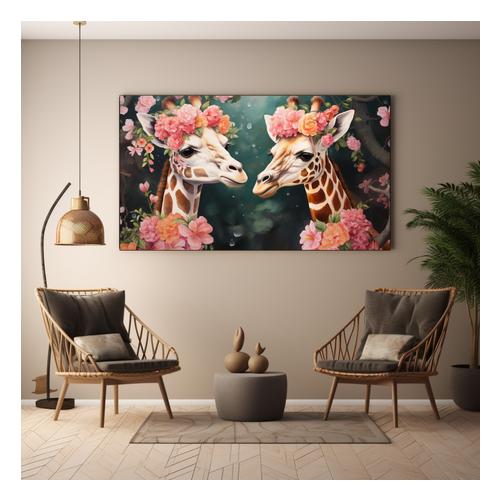 Canvas Wall Art - Girafe Garden Gala - BK0082